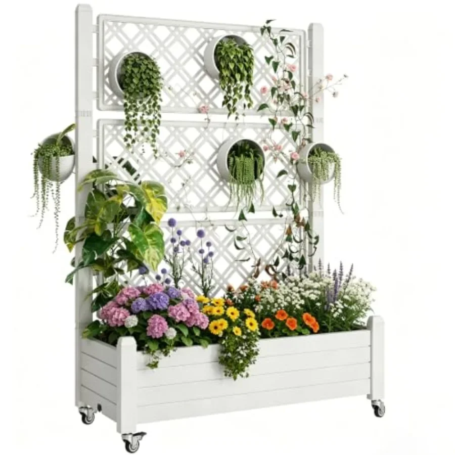 Self-Watering Planter - Gartenbeet mit Rankhilfe, selbstbewässernder Pflanzkasten