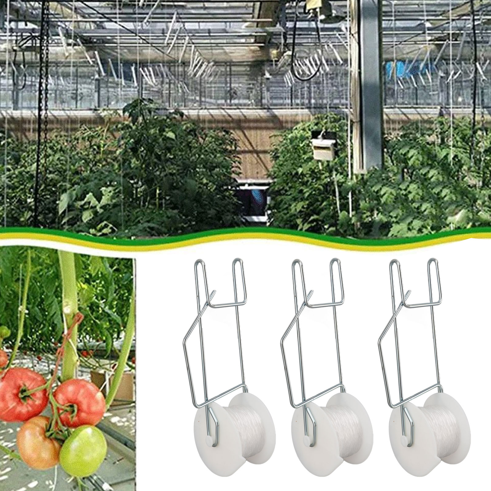 Gardening Tools Essential - 6-50 Stück Tomaten-Stützhaken Rankhilfe mit 15m